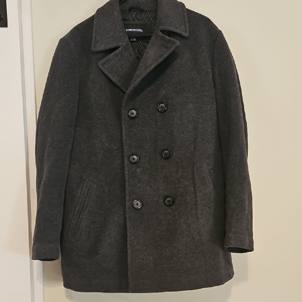 London Fog Dark Gray Pea Coat